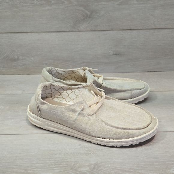 Hey Dude Women Wendy Sparkling gold Casual Slip On Loafers Shoes Sz 11 - Picture 1 of 11